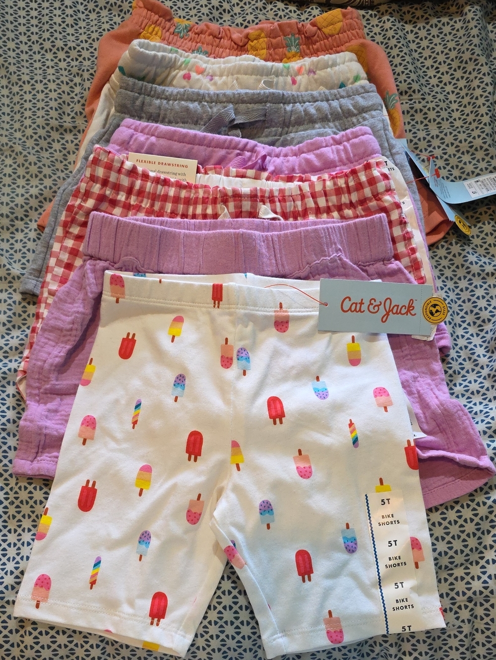 7 Pairs of Cat & Jack, Okie Dokie & Pekkle Girl Shorts